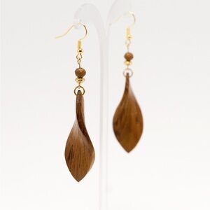 Wooden teak earrings NEW!!